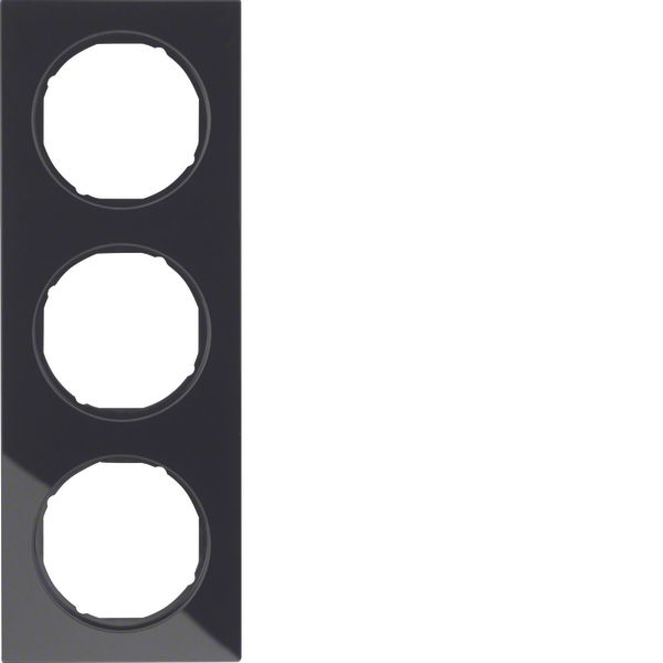 Frame 3gang, R.3, glass black image 1