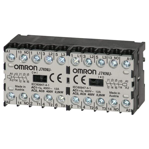 Micro contactor, reversing interlocked pair, 2.2kW, 3-pole (NO) + 1 NC image 2