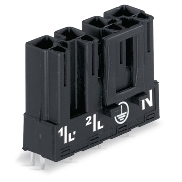 Plug for PCBs straight 4-pole black image 1