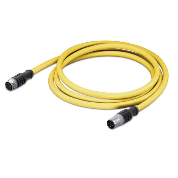 System bus cable M12B socket straight M12B plug straight yellow image 5