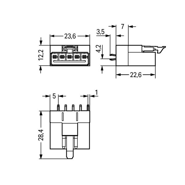 Plug for PCBs straight 5-pole black image 5