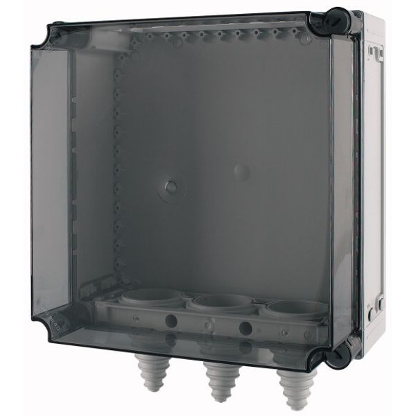 Panel enclosure, with gland plate and cable glands, HxWxD=375x375x225mm image 3