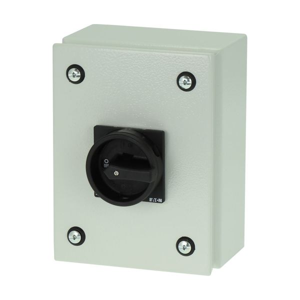 Main switch, P1, 40 A, surface mounting, 3 pole, 1 N/O, 1 N/C, STOP function, With black rotary handle and locking ring, Lockable in the 0 (Off) posit image 5