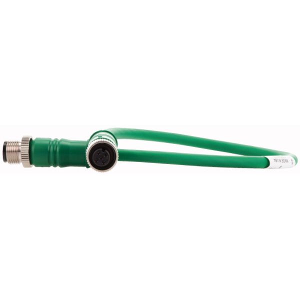 SWD round cable IP67, 0.3 m, 5 pole, prefabricated with M12 plug and M12 socket image 3
