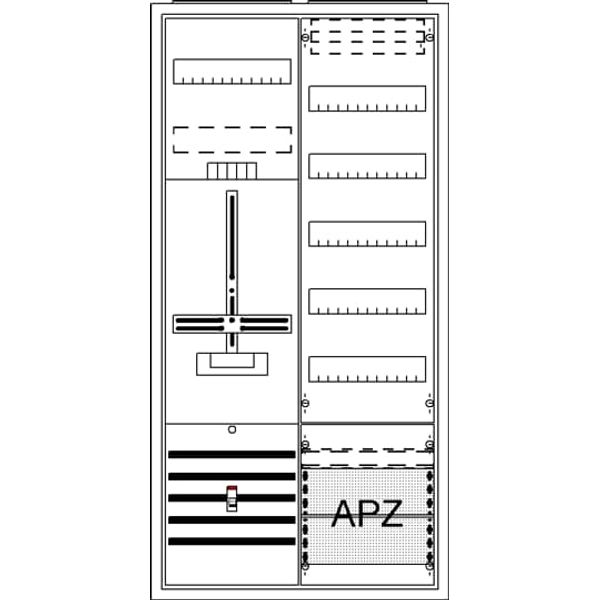 DA27BB Meter board, Field width: 2, Rows: 57, 1100 mm x 550 mm x 215 mm, Isolated (Class II), IP31 image 17