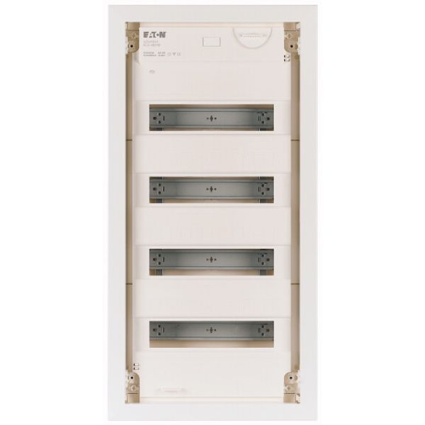 Hollow wall compact distribution board, 4-rows, flush sheet steel door image 2