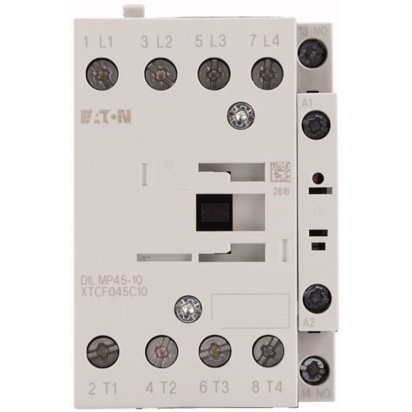 Contactor, 4 pole, DC operation, AC-1: 45 A, 1 N/O, RDC 24: 24 - 27 V DC, Screw terminals image 2