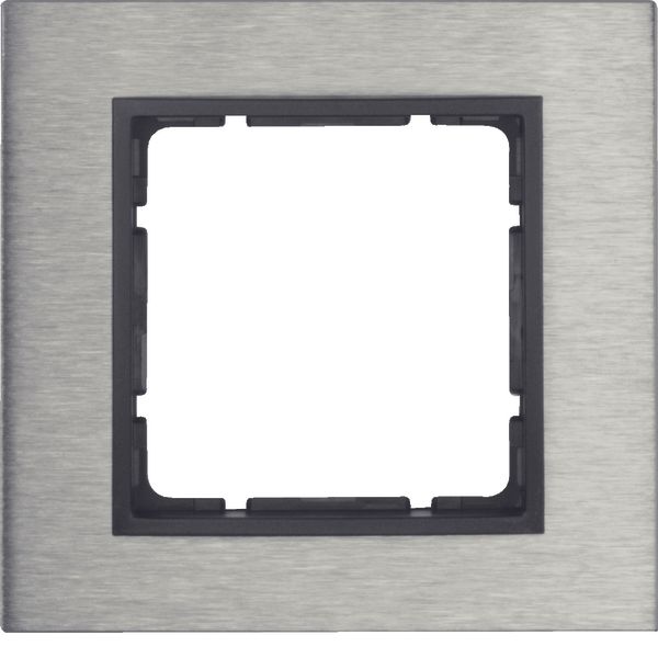 Frame 1gang, B.7, stainless steel/ant. matt, metal brushed image 1