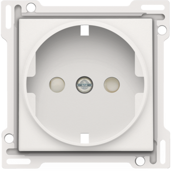 Finishing set for socket outlet with side earthing and shutters, white image 1