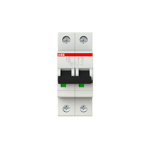 S202-B32 Miniature Circuit Breaker - 2P - B - 32 A image 1