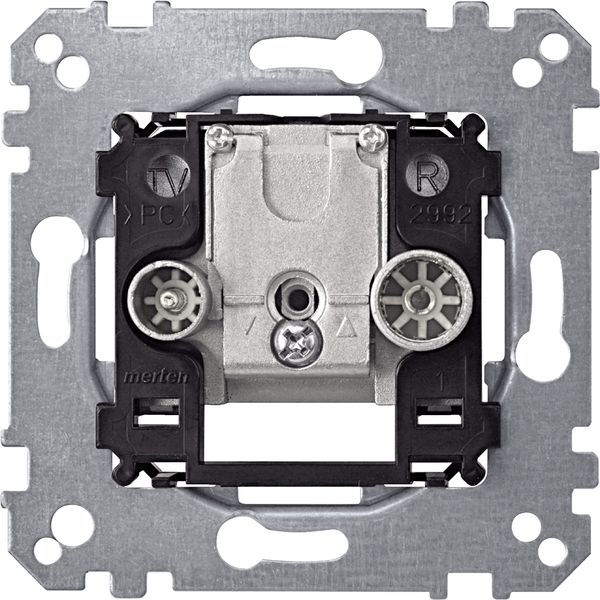 Antenna socket-outlet, Merten Inserts, 2-gang TV+FM, Line end image 4