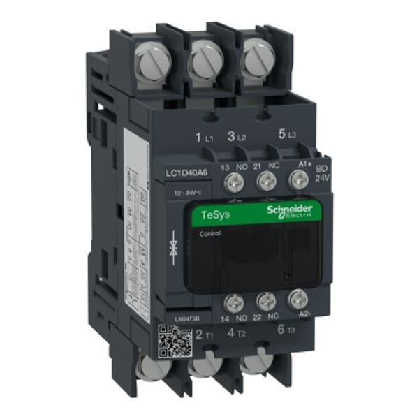TeSys Deca contactor , 3P(3 NO) , AC-3/AC-3e , = 440V, 40 A , 24V DC standard coil image 3
