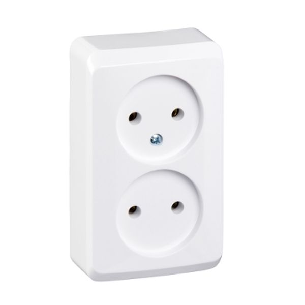 PRIMA - double socket outlet without earth - 16A, white image 2