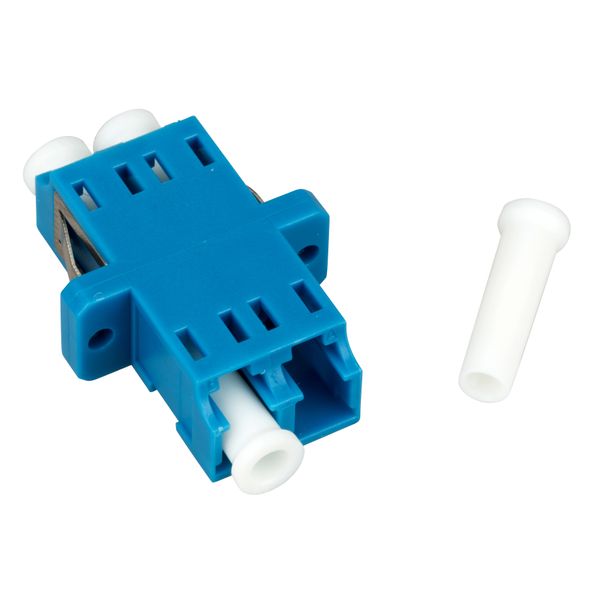 FO Coupler LC-Duplex,Plastic,Singlemode,zirc,flange,blue,ECO image 3