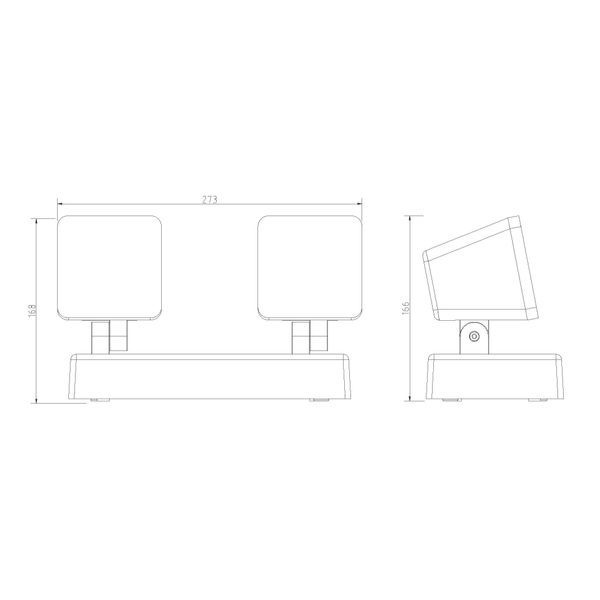 Zeta LED Square Double 20W 1300lm 3000K IP54 anthracite image 4