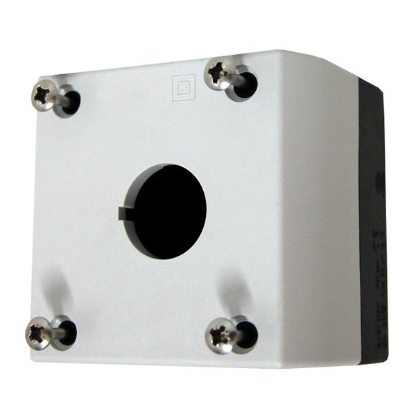 Surface mounting enclosure, 1 hole, black/light grey image 1