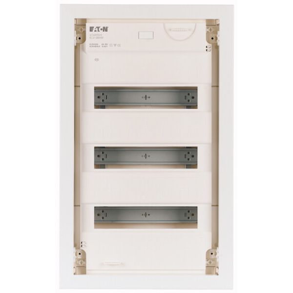 Hollow wall compact distribution board, 3-rows, flush sheet steel door image 2