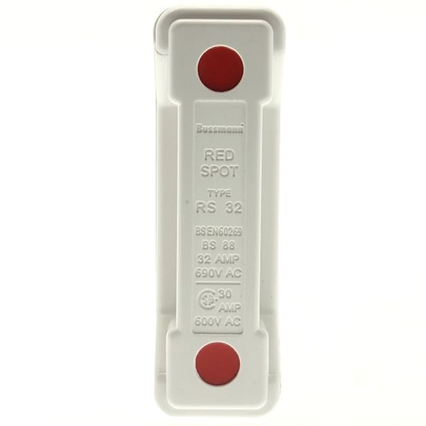 Fuse-holder, LV, 32 A, AC 690 V, BS88/A2, 1P, BS, back stud connected, white image 2
