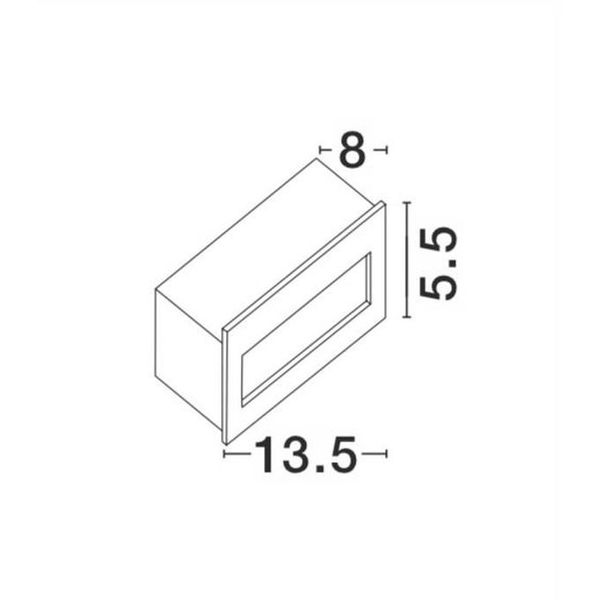 White Aluminium LED 3 Watt 202Lm 3000K 220-240 Volt 50Hz Beam Angle 17o IP54 L: 13.5 W: 8 H: 5.5 cm Cut Out: 12.7 x 4.5 cm image 1