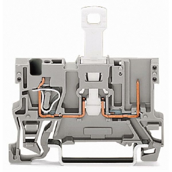 1-conductor/1-pin disconnect carrier terminal block for DIN-rail 35 x image 1