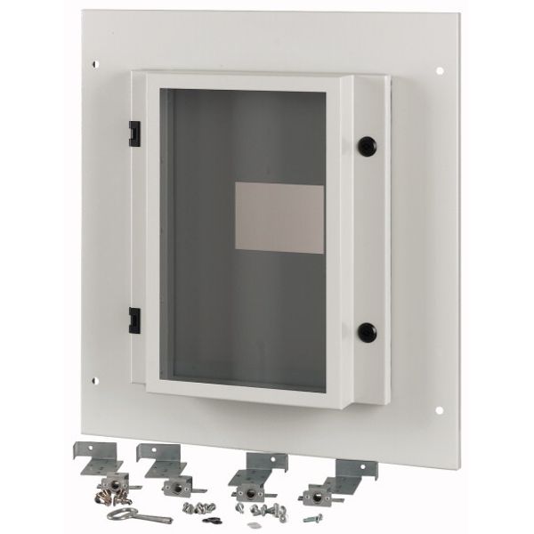 Front plate, NZM4, 3p, fixed with mechanical interlock, W=600mm, IP55, grey image 1