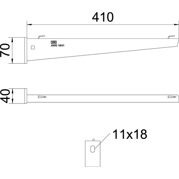 AW G 15 41 FT Wall and support bracket for mesh cable tray B410mm image 2
