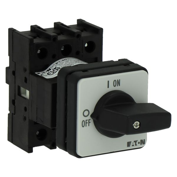 On-Off switch, P1, 40 A, centre mounting, 3 pole, with black thumb grip and front plate image 6