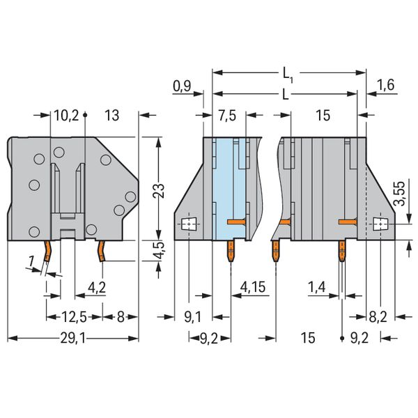 PCB terminal block 6 mm² Pin spacing 15 mm gray image 4