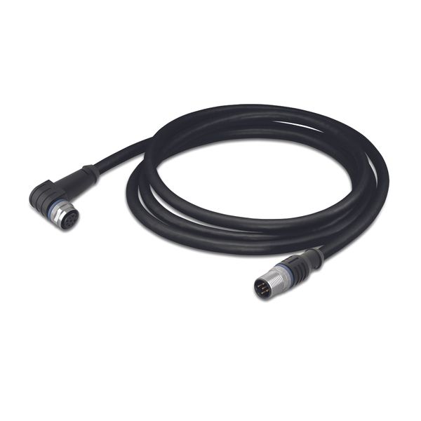 Sensor/Actuator cable M12A socket angled M12A plug straight image 1