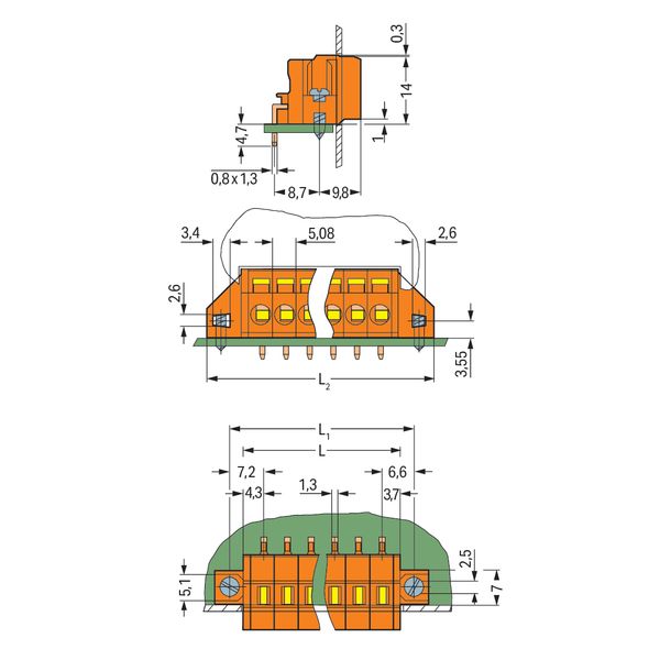 PCB terminal block 2.5 mm² Pin spacing 5.08 mm orange image 3