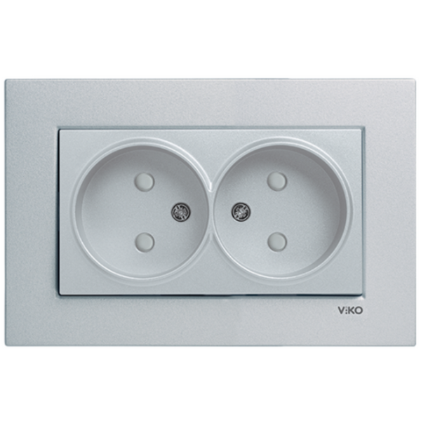 Novella Silver Two Gang Socket image 1