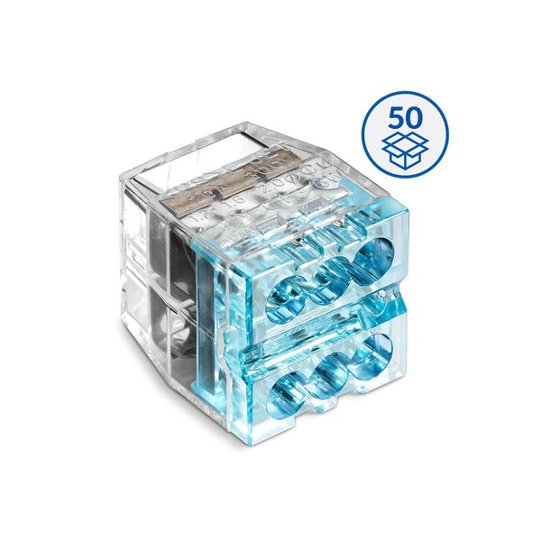 Push-in wire connector SCP6 transparent / blue (box 50 pcs) image 2