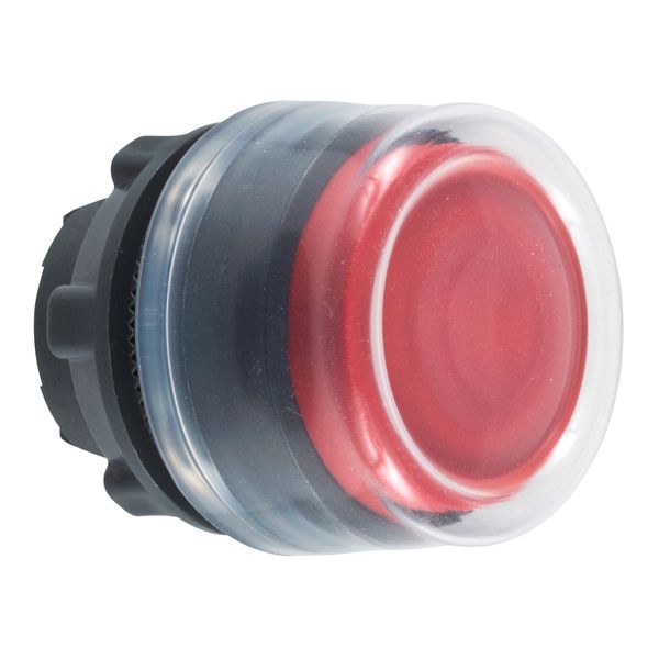 Head for non illuminated push button, Harmony XB5, XB4, red flush pushbutton Ø22 mm spring return unmarked image 1