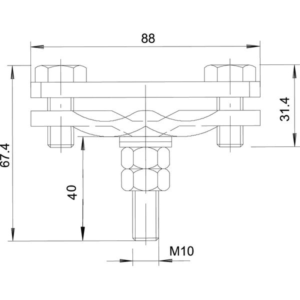 250 A-BO Diagonal clamp with flange-welded bolt 88x30x70 image 2