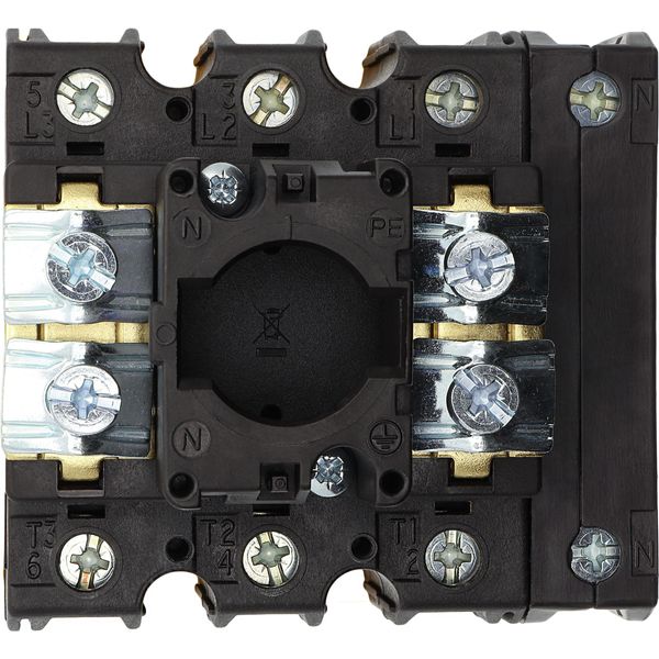 Main switch, P3, 63 A, flush mounting, 3 pole + N, Emergency switching off function, With red rotary handle and yellow locking ring, Lockable in the 0 image 14