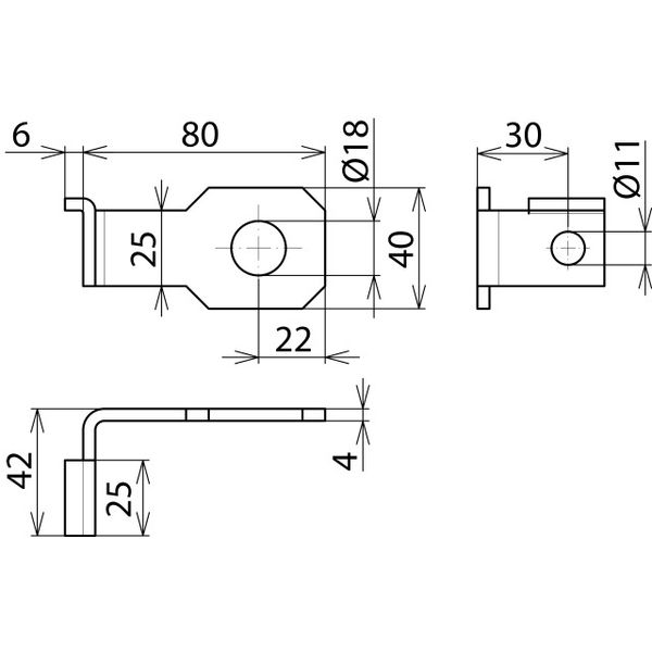 Connection bracket IF1 angled bore diameter d1 18 mm image 2
