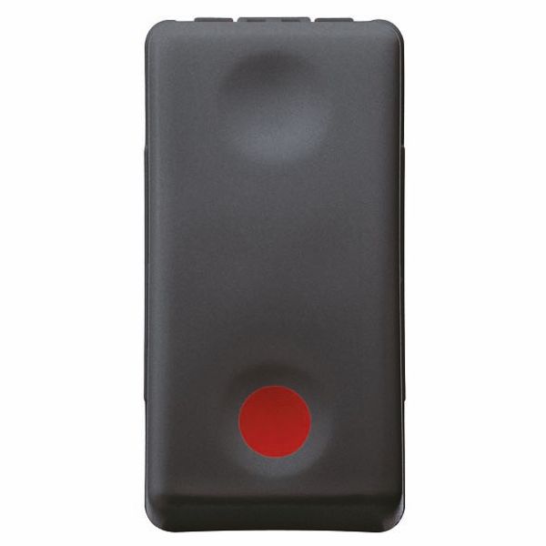 PUSH-BUTTON 1P 250V ac - NO 10A - AUXILIARES CONTACT NC - STOP - SYMBOL RED - 1 MODULE - SYSTEM BLACK image 2