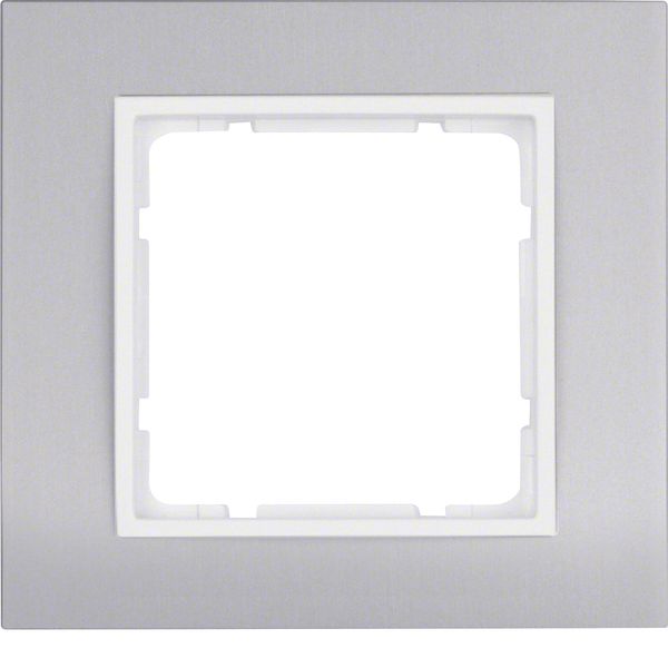 Frame 1gang, B.3, al./p. white matt, al. anodised image 1
