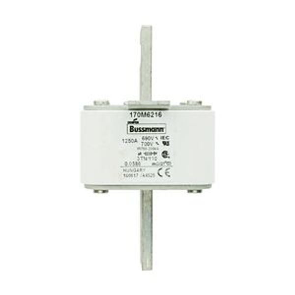 Fuse-link, high speed, 1250 A, AC 690 V, DIN 3, 76 x 90 x 139 mm, aR, DIN, IEC, type T indicator image 6