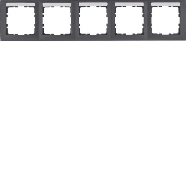 Frame 5gang horizontal S.1 anthracite, matt image 1