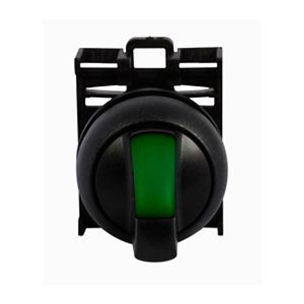 Illuminated selector switch actuator, RMQ-Titan, With thumb-grip, maintained, 2 positions (V position), green, Bezel: black image 8