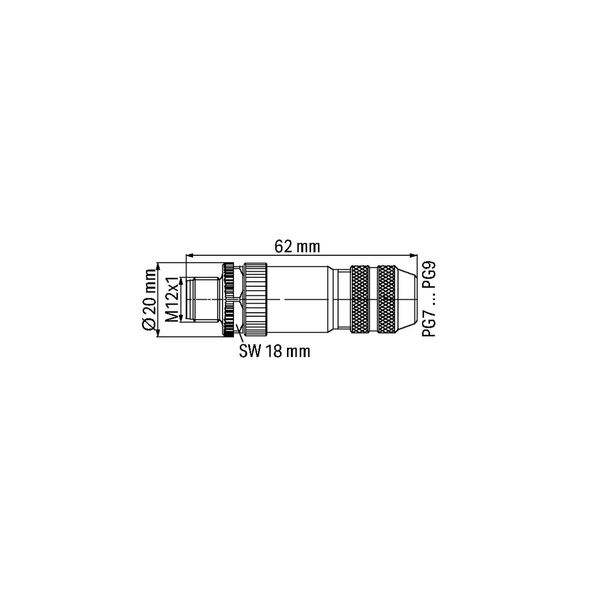 Accessories M12 plug, axial 5-pole image 3