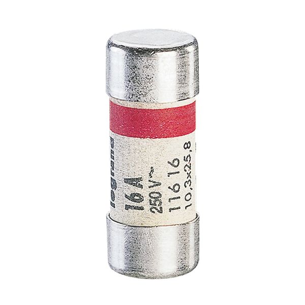 Domestic cartridge fuse - cylindrical type 10.3 x 25.8 - 16 A - w/o indicator image 2
