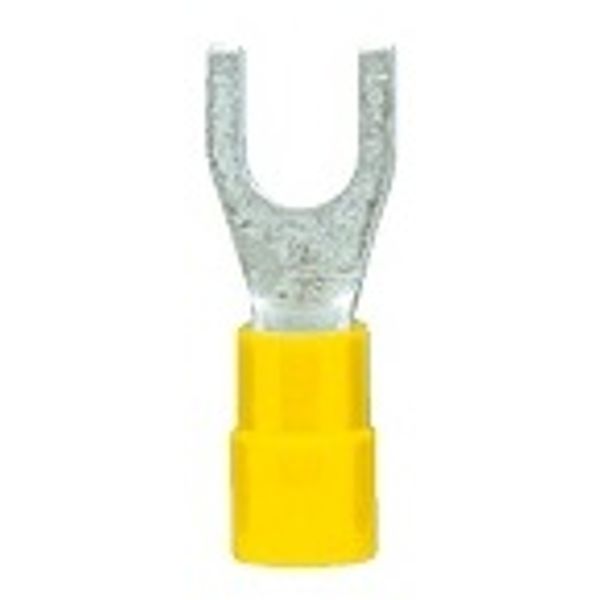 Fork crimp cable shoe, insulated, yellow, 4-6mmý, M6 image 1