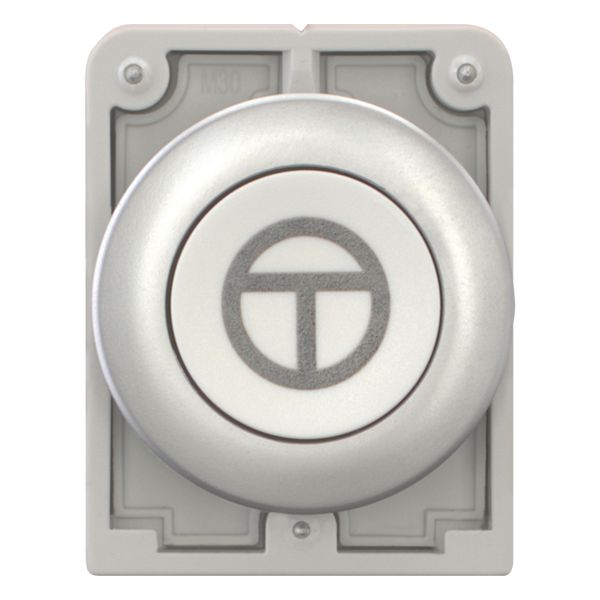 Pushbutton, RMQ-Titan, Flat, momentary, White, inscribed, Metal bezel, ON/OFF image 5