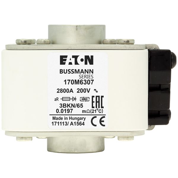 Fuse-link, high speed, 2800 A, AC 200 V, size 3, 76 x 92 x 65 mm, aR, IEC, single indicator image 10