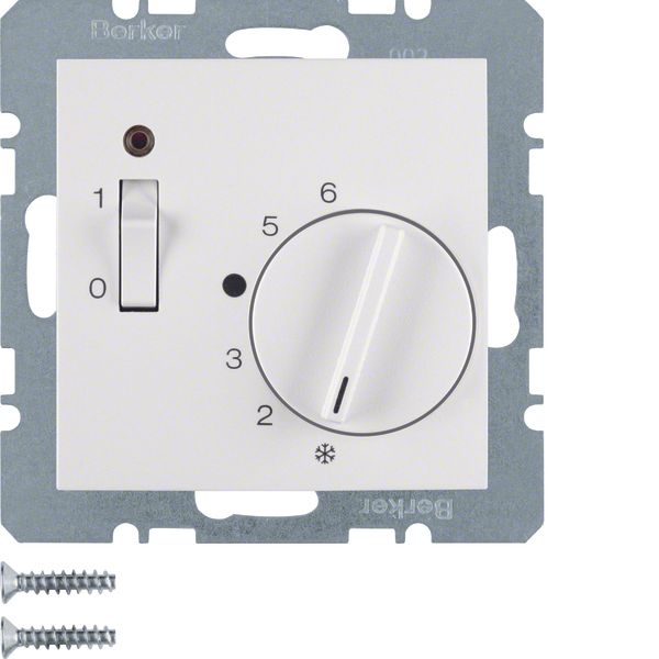 Thermostat, NC contact, centre plate, rocker switch, S.1/B.3/B.7, p.wh image 1