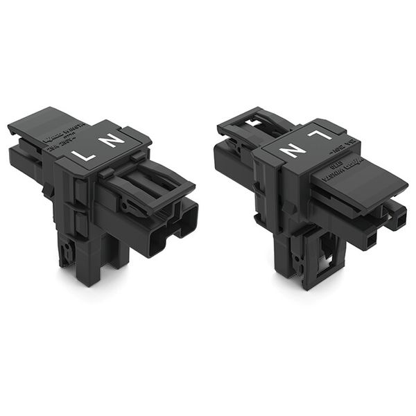 T-distribution connector 2-pole Cod. A black image 2