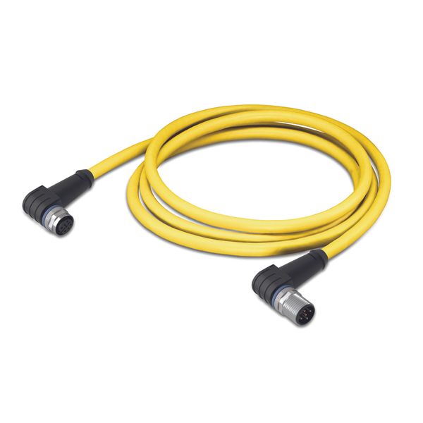 System bus cable M12B socket angled M12B plug angled yellow image 1