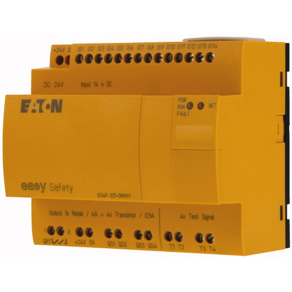 Safety relay, 24 V DC, 14DI, 4DO-Trans, 1DO relay, display, easyNet image 3
